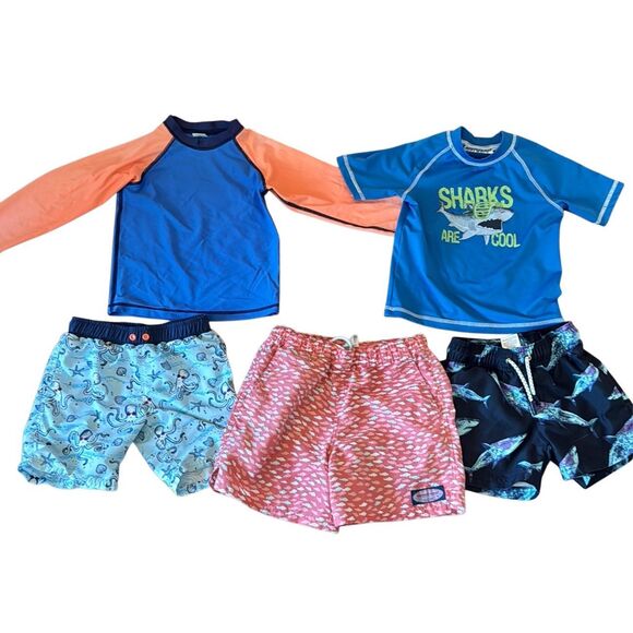 Boys 5t swimsuit set bundle rash guards Vineyard Vines Egg